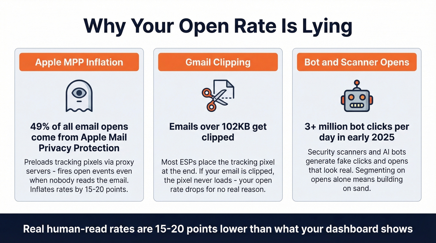 Three factors that inflate or distort email open rates