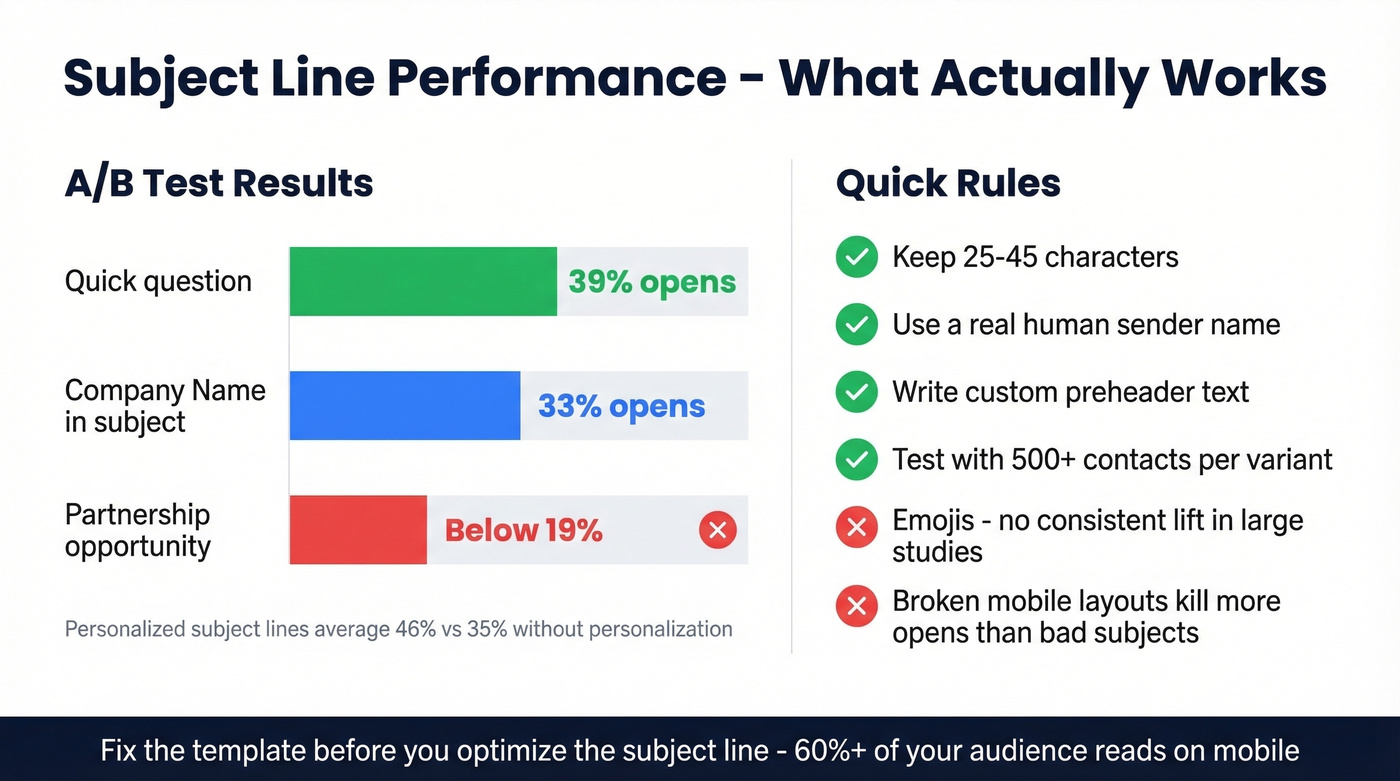 Subject line A/B test results and best practices