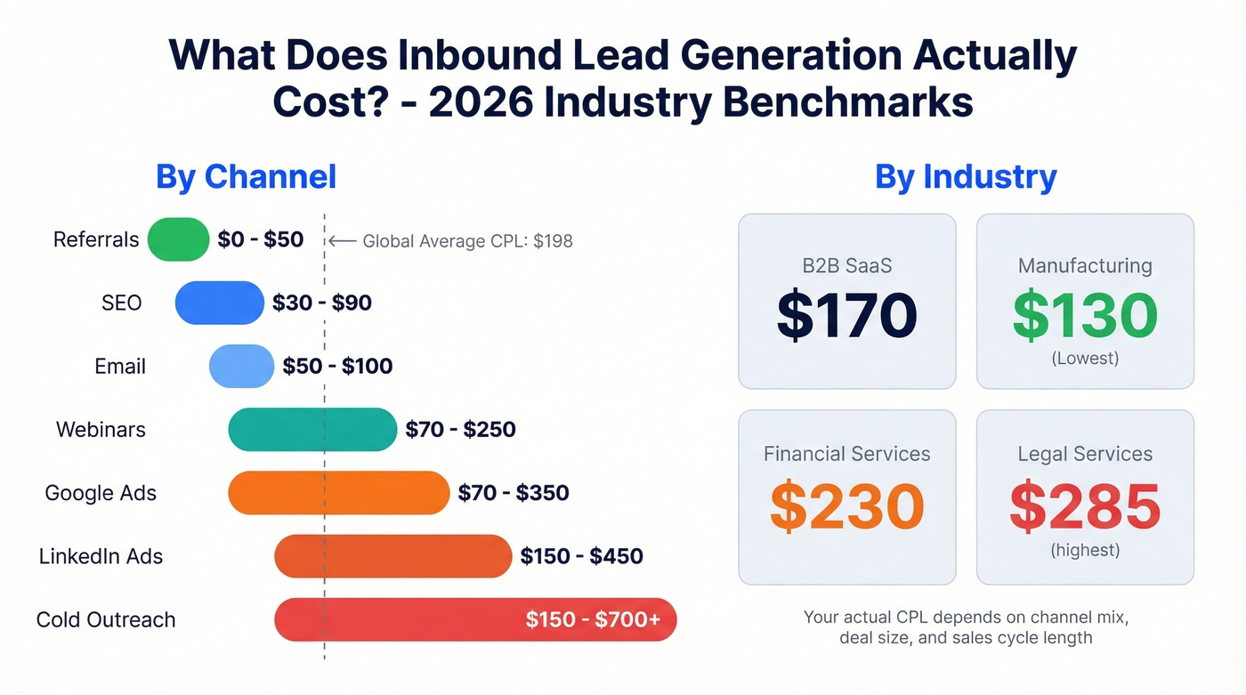Industry CPL benchmarks for inbound lead generation