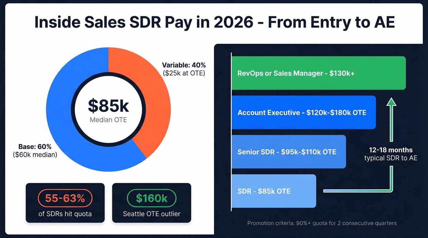 SDR compensation breakdown and career pay progression