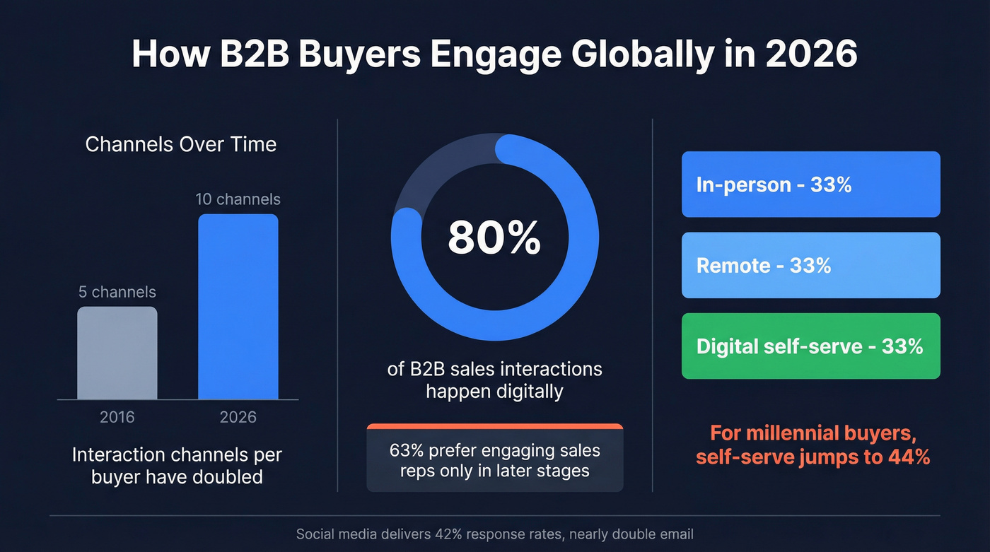 B2B buyer channel evolution stats for 2026