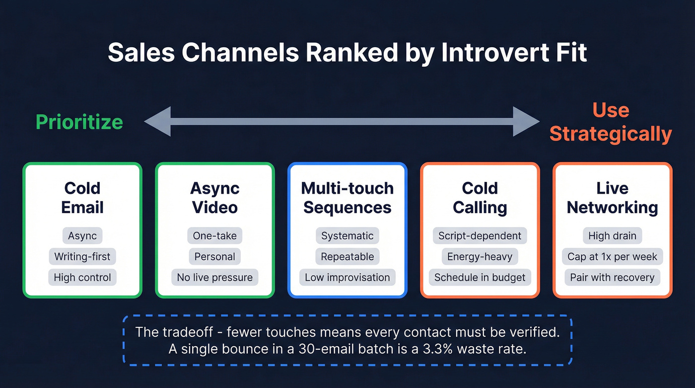 Prioritized sales channels ranked by introvert friendliness