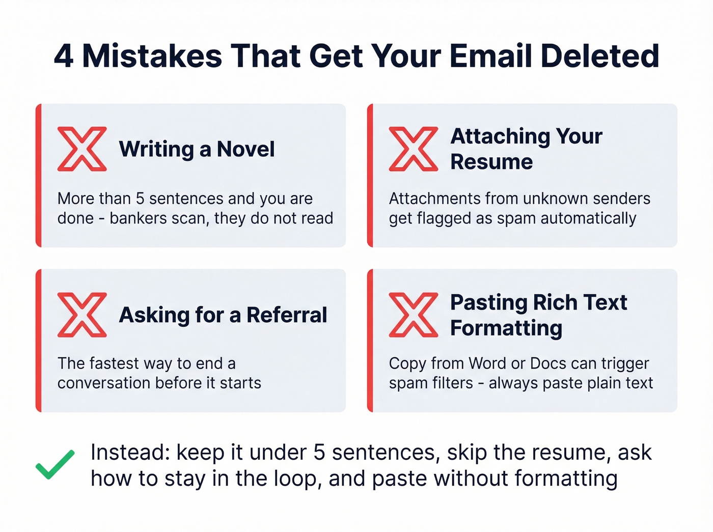 Four common cold email mistakes bankers hate