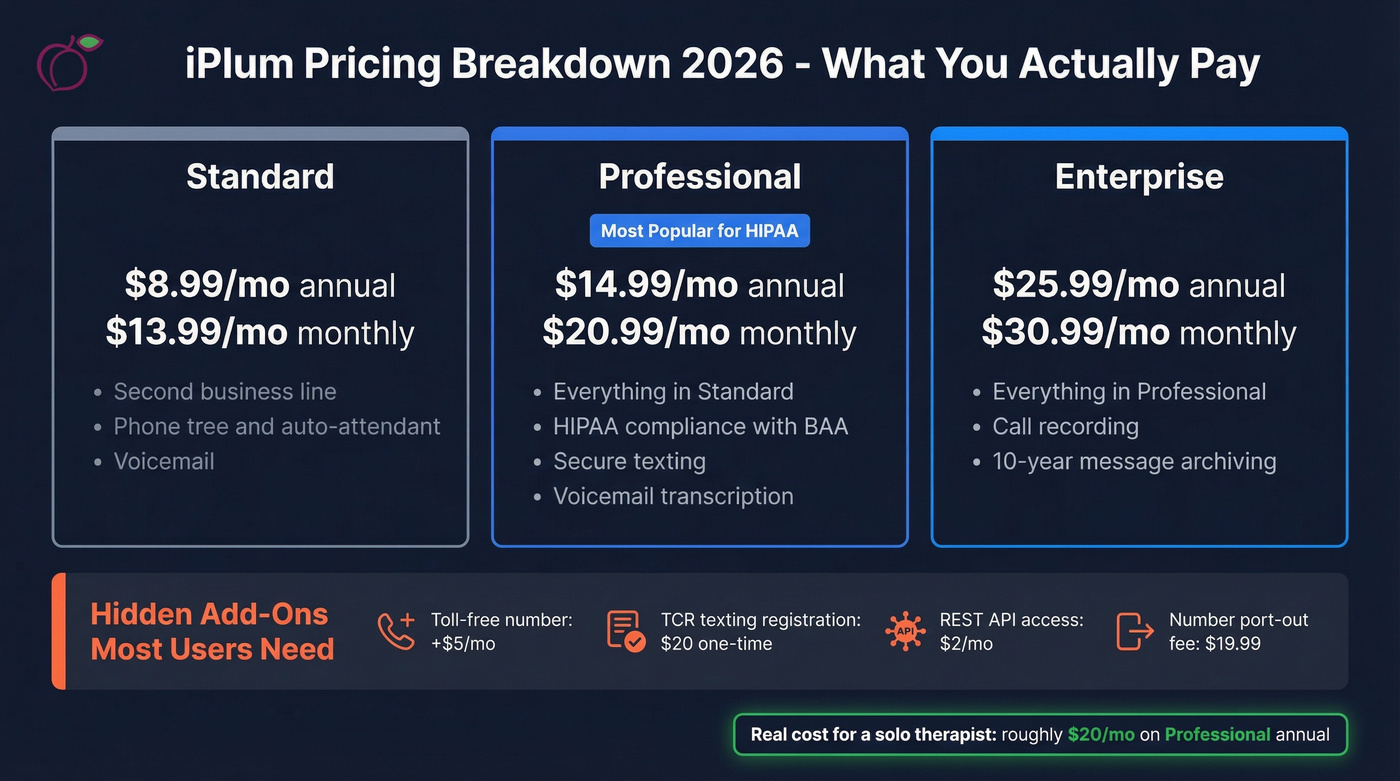 iPlum pricing tiers with real monthly costs breakdown