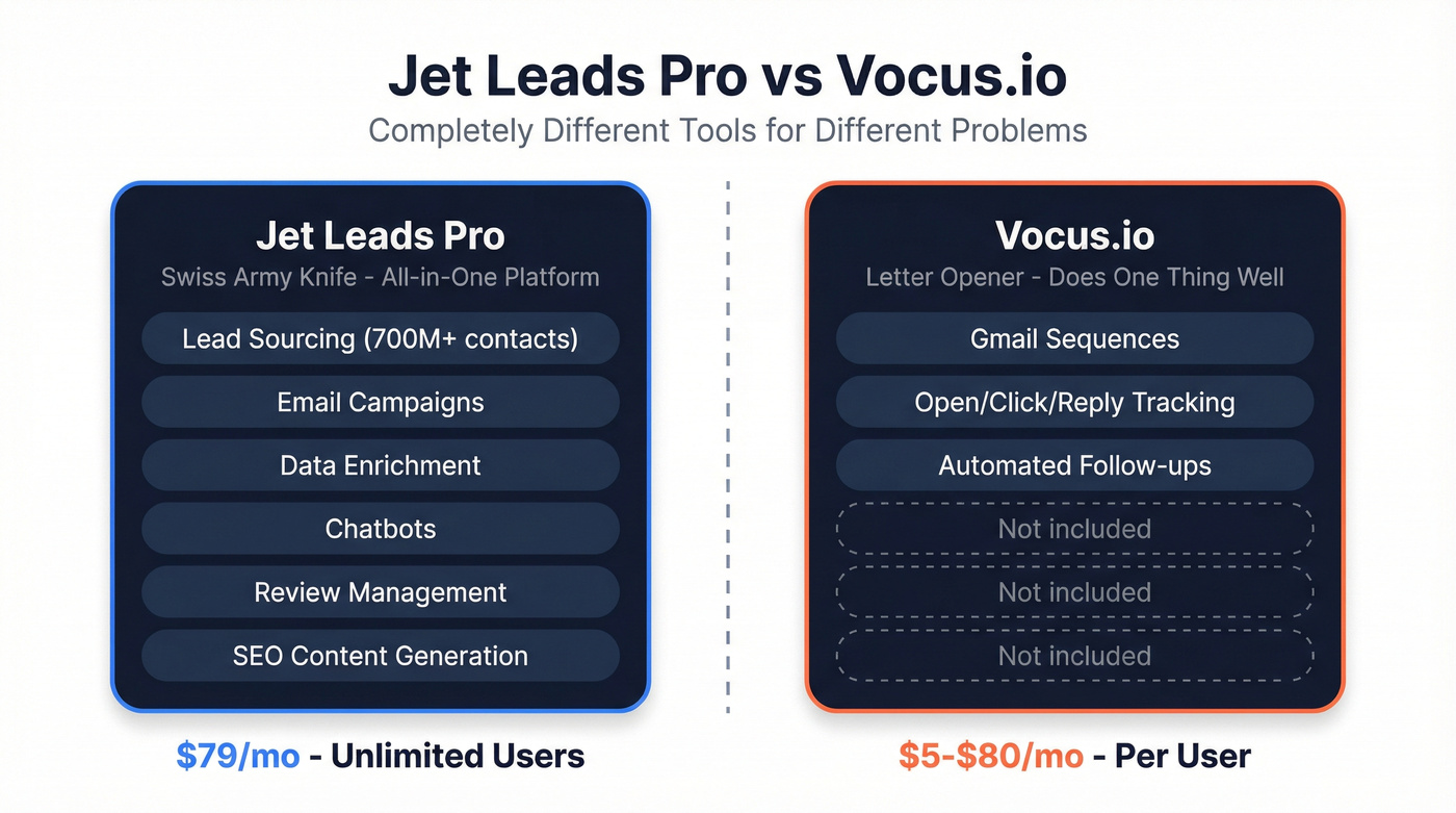 Jet Leads Pro vs Vocus.io scope and capabilities comparison