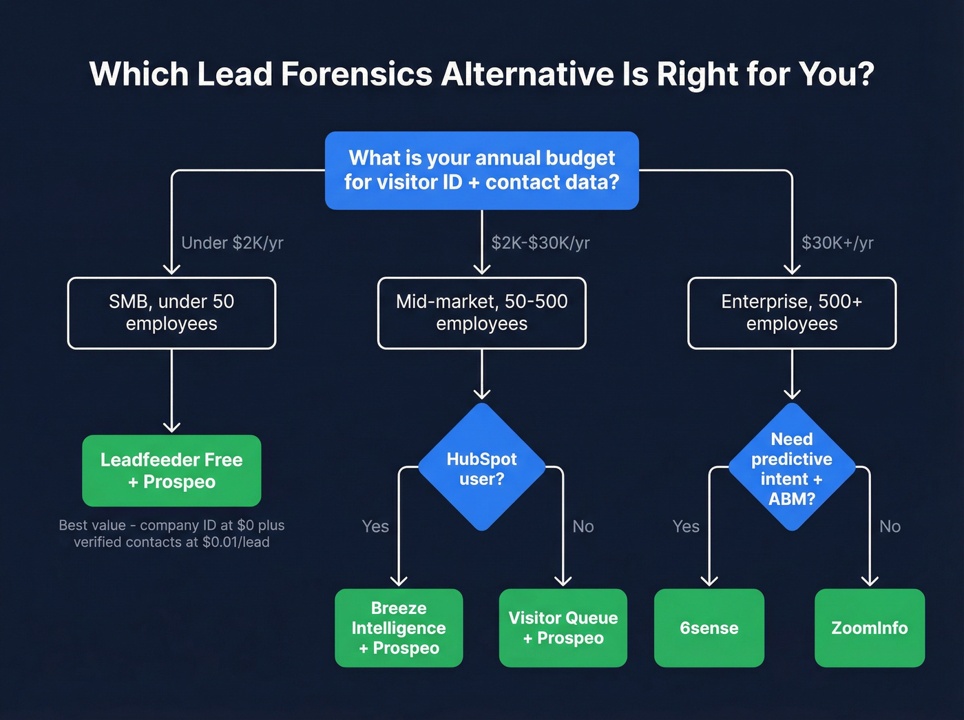 Decision tree for choosing the right Lead Forensics alternative