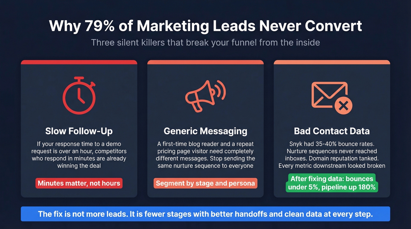 Three silent killers of lead funnels with impact data
