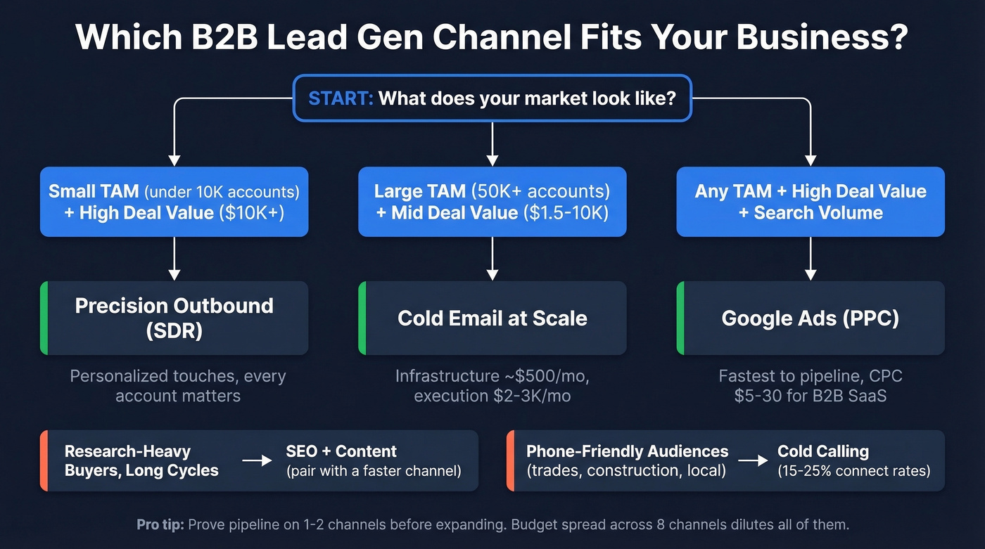 Decision framework for choosing B2B lead gen channels