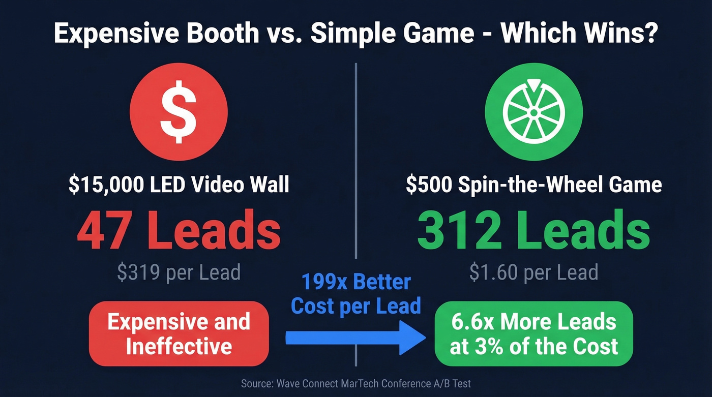 LED video wall vs spin-the-wheel game cost and lead comparison