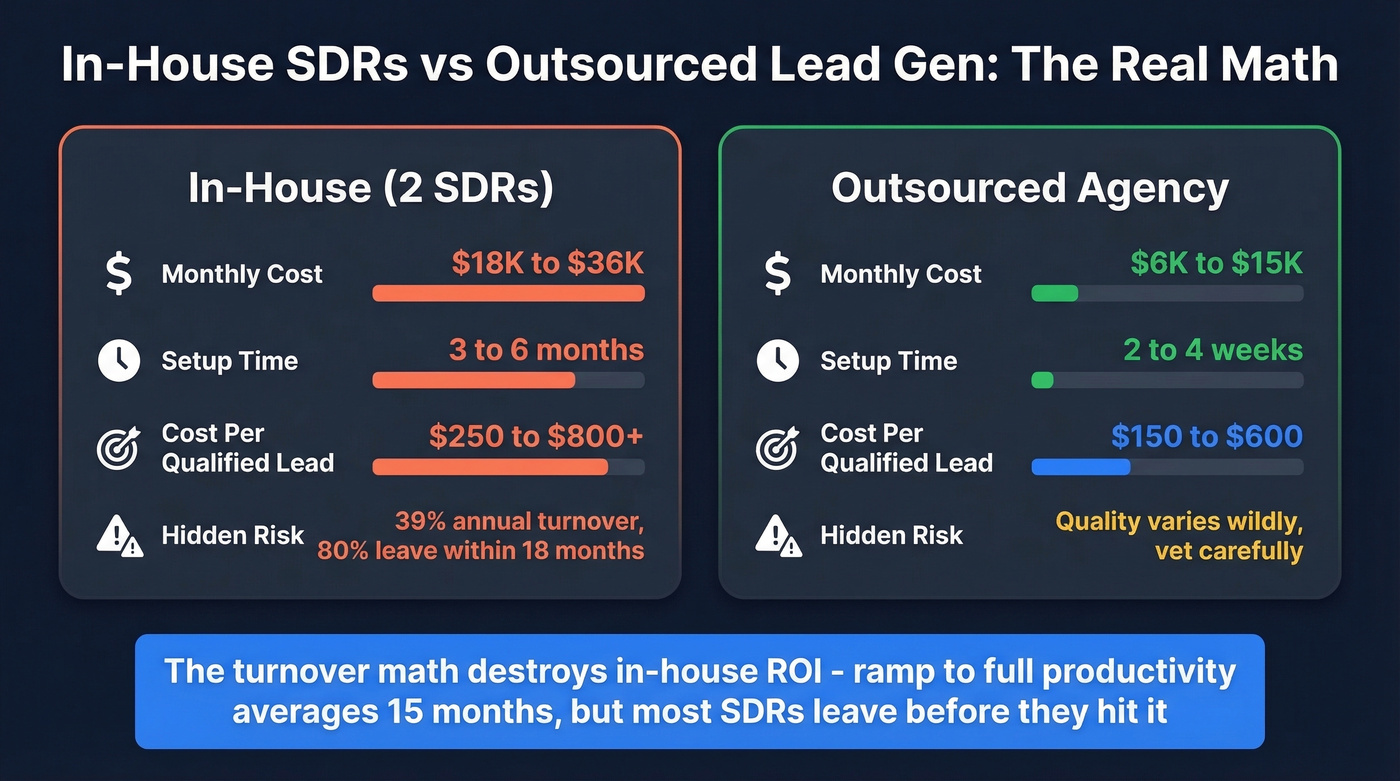 In-house versus outsourced lead generation cost comparison