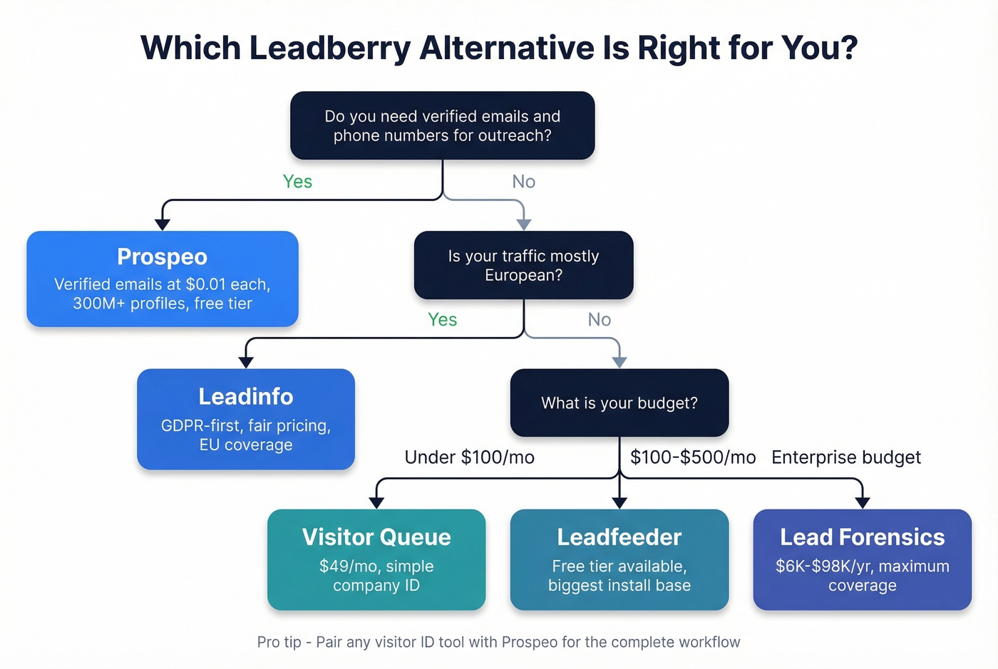 Decision tree for choosing the right Leadberry alternative