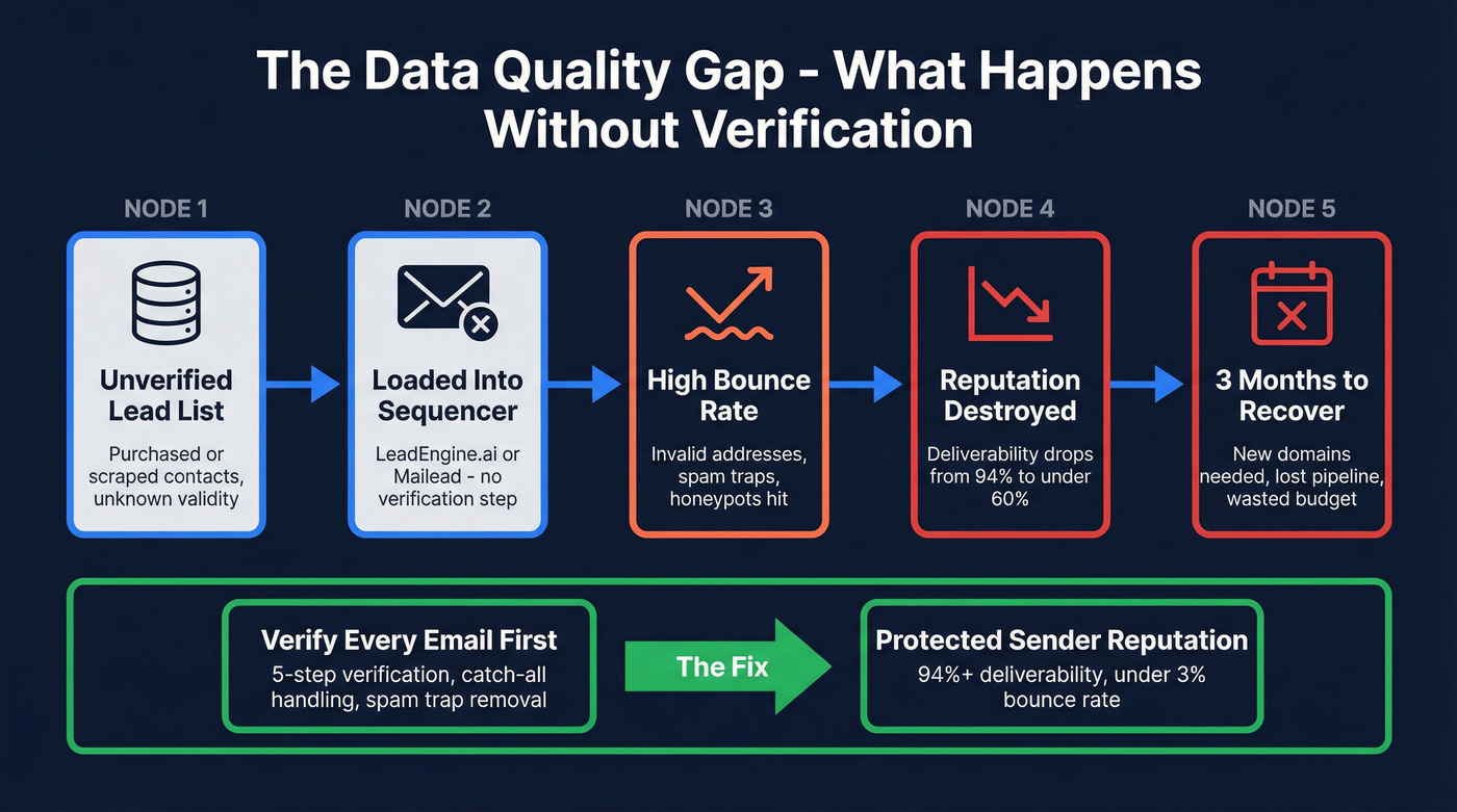 How bad data destroys sender reputation flow diagram