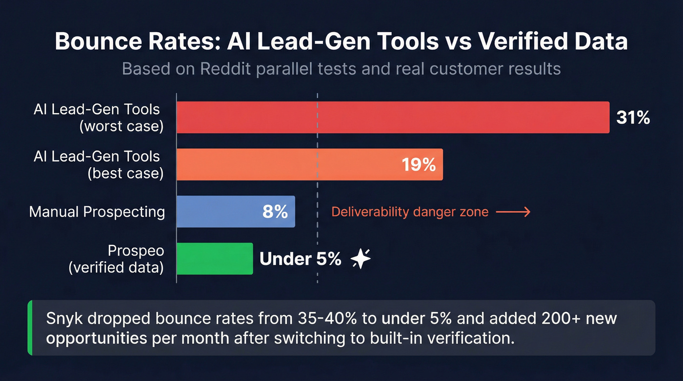 Bounce rate comparison across AI lead-gen tools vs verified data