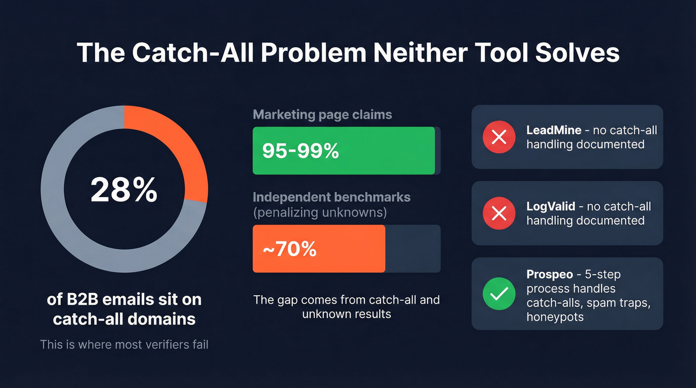 Catch-all domain gap and accuracy reality check diagram