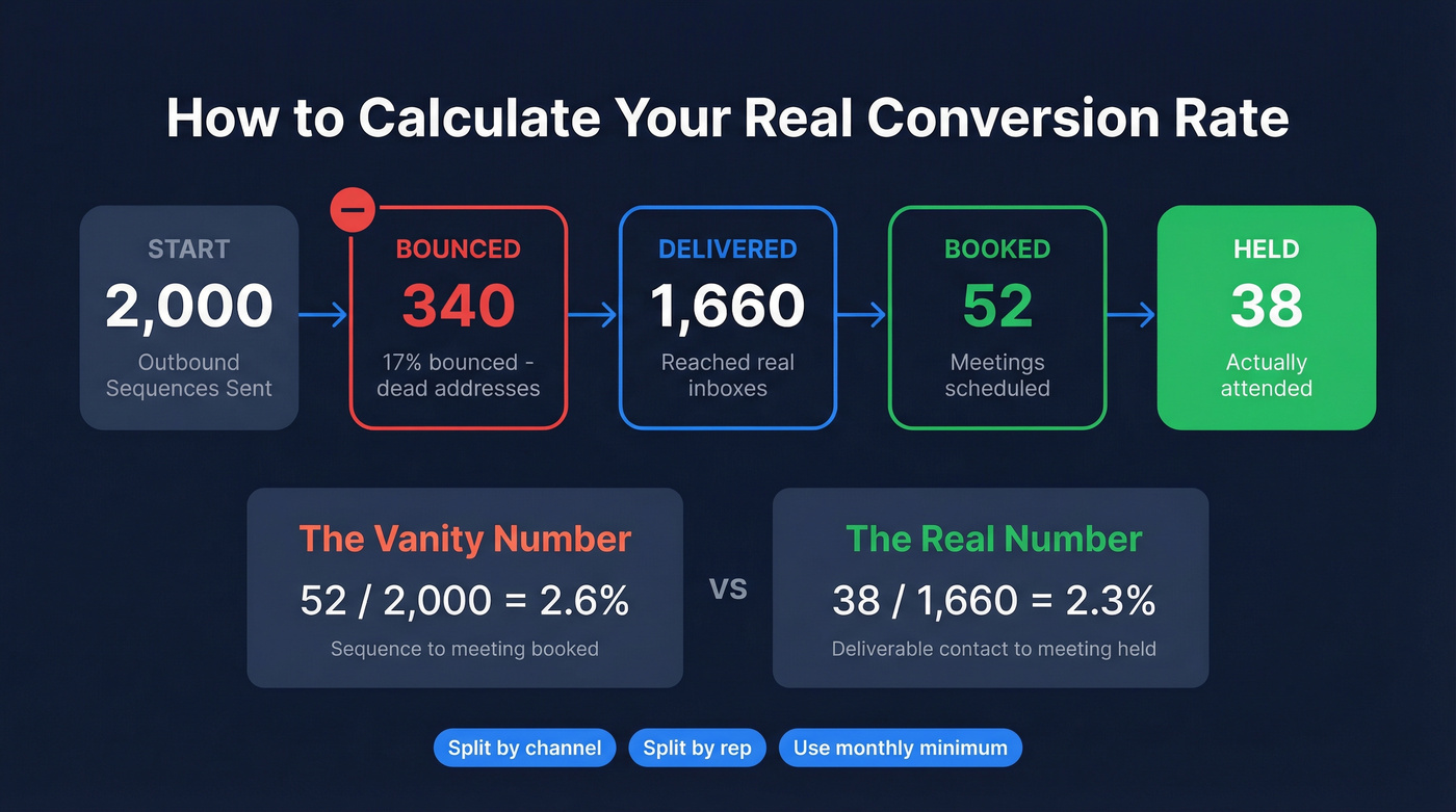 Step-by-step calculation example with 2000 outbound sequences