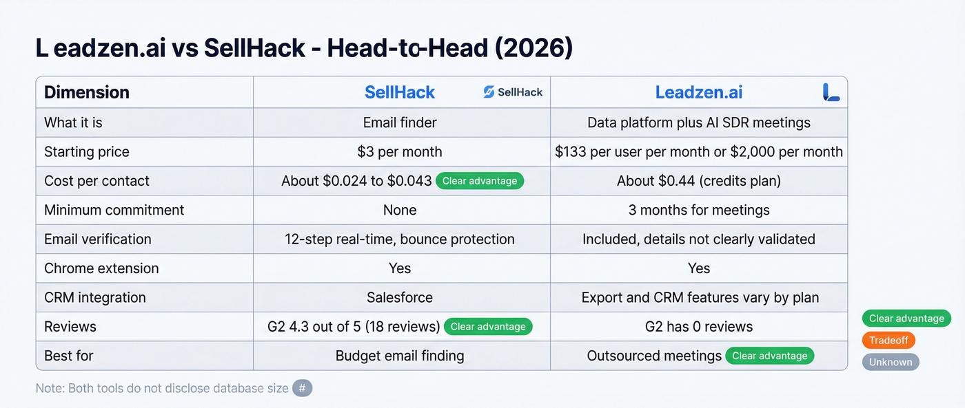 Shareable feature matrix with clear winners by use case