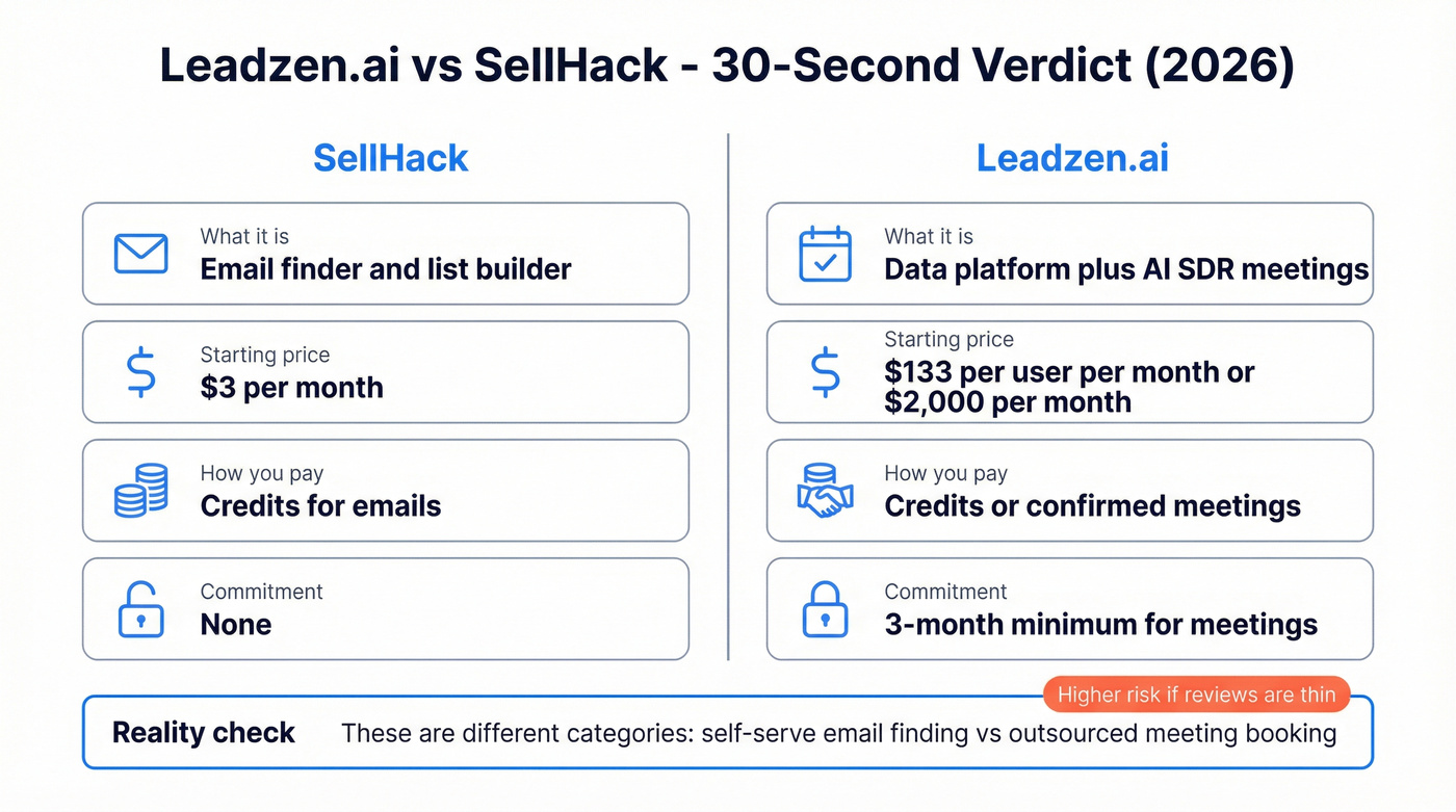 One-slide verdict comparing tool type, price, and commitment
