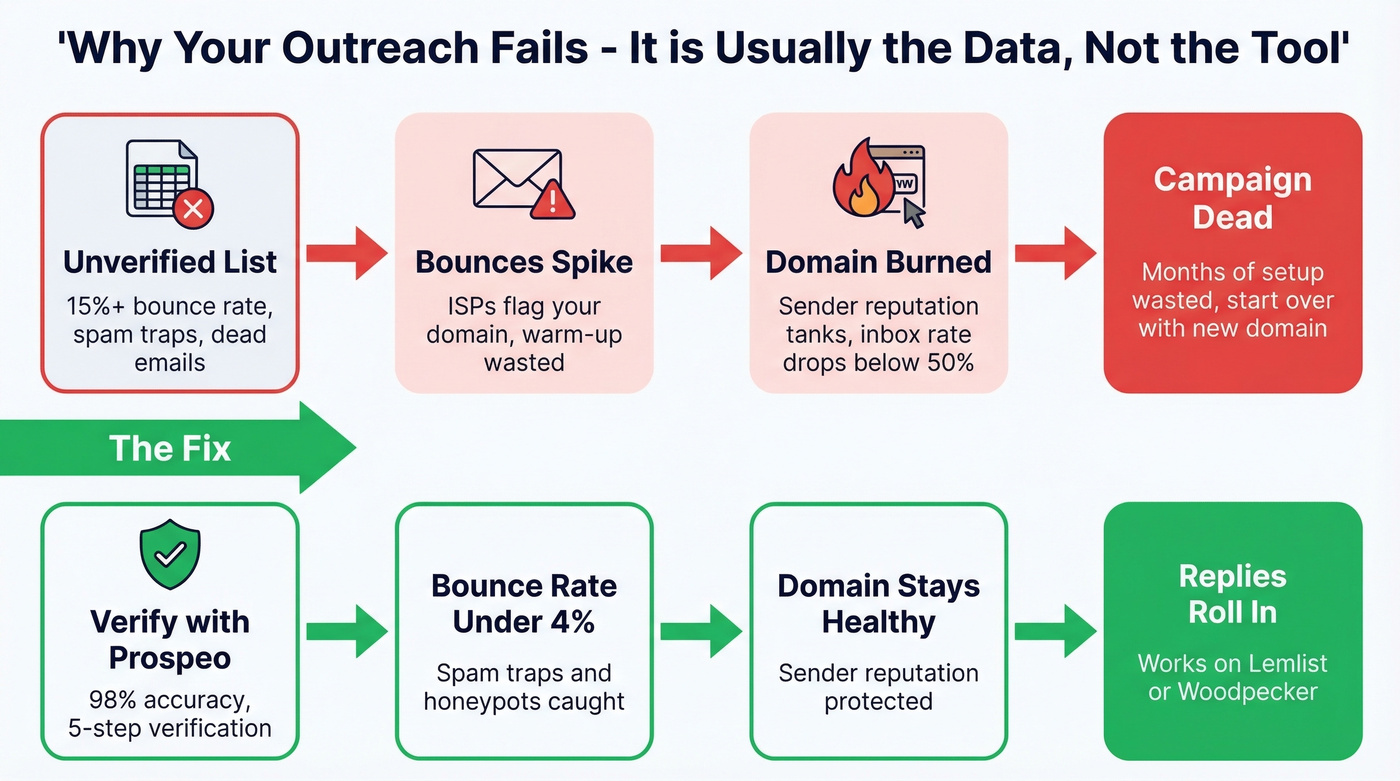 How bad data ruins deliverability regardless of outreach tool