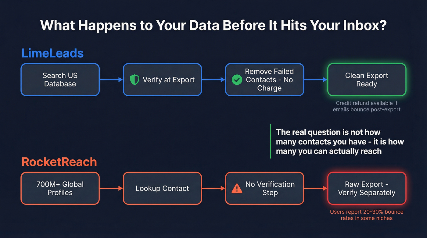 Email verification pipeline comparison flow chart