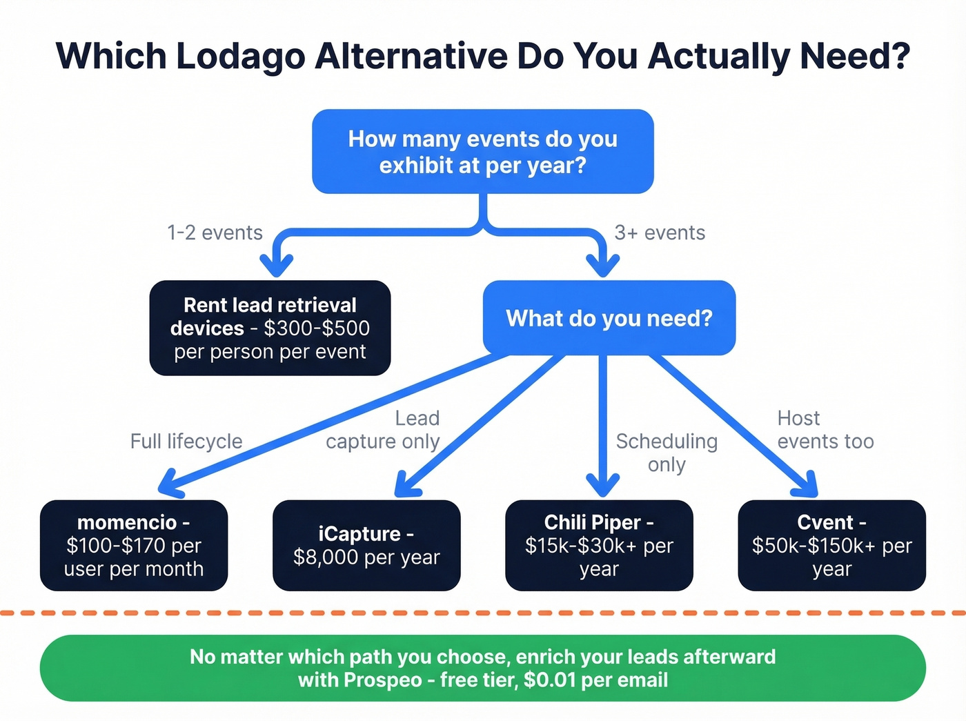 Decision flowchart for choosing the right Lodago alternative