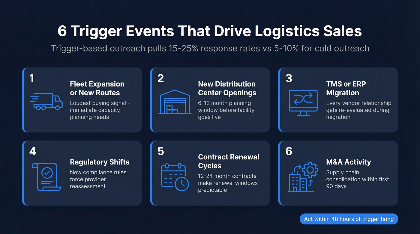 Six trigger events that drive logistics lead generation