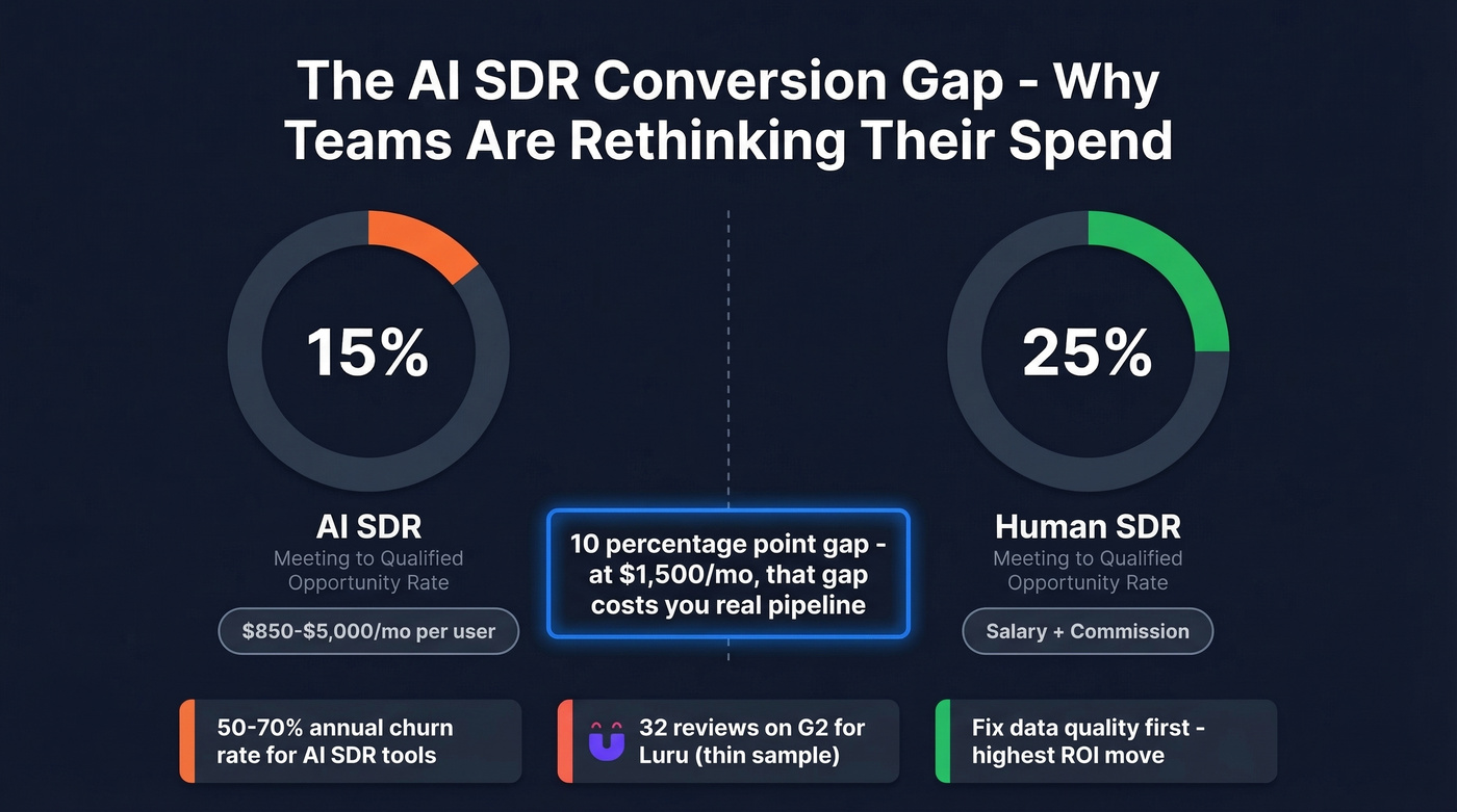 AI SDR vs human rep conversion rate comparison