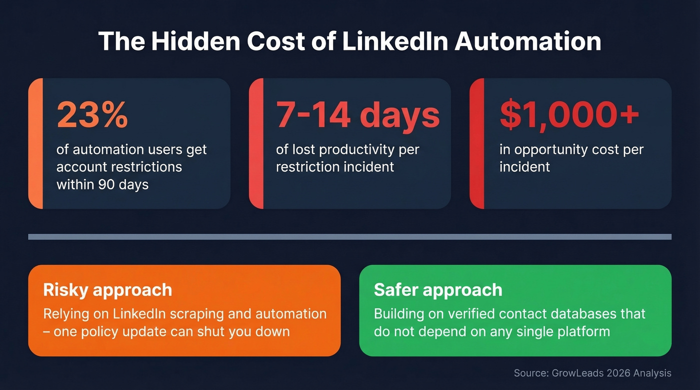 LinkedIn automation risk statistics and cost breakdown