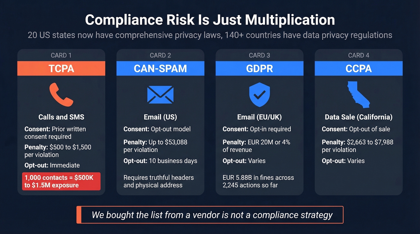 Compliance risk calculator showing penalty exposure per violation
