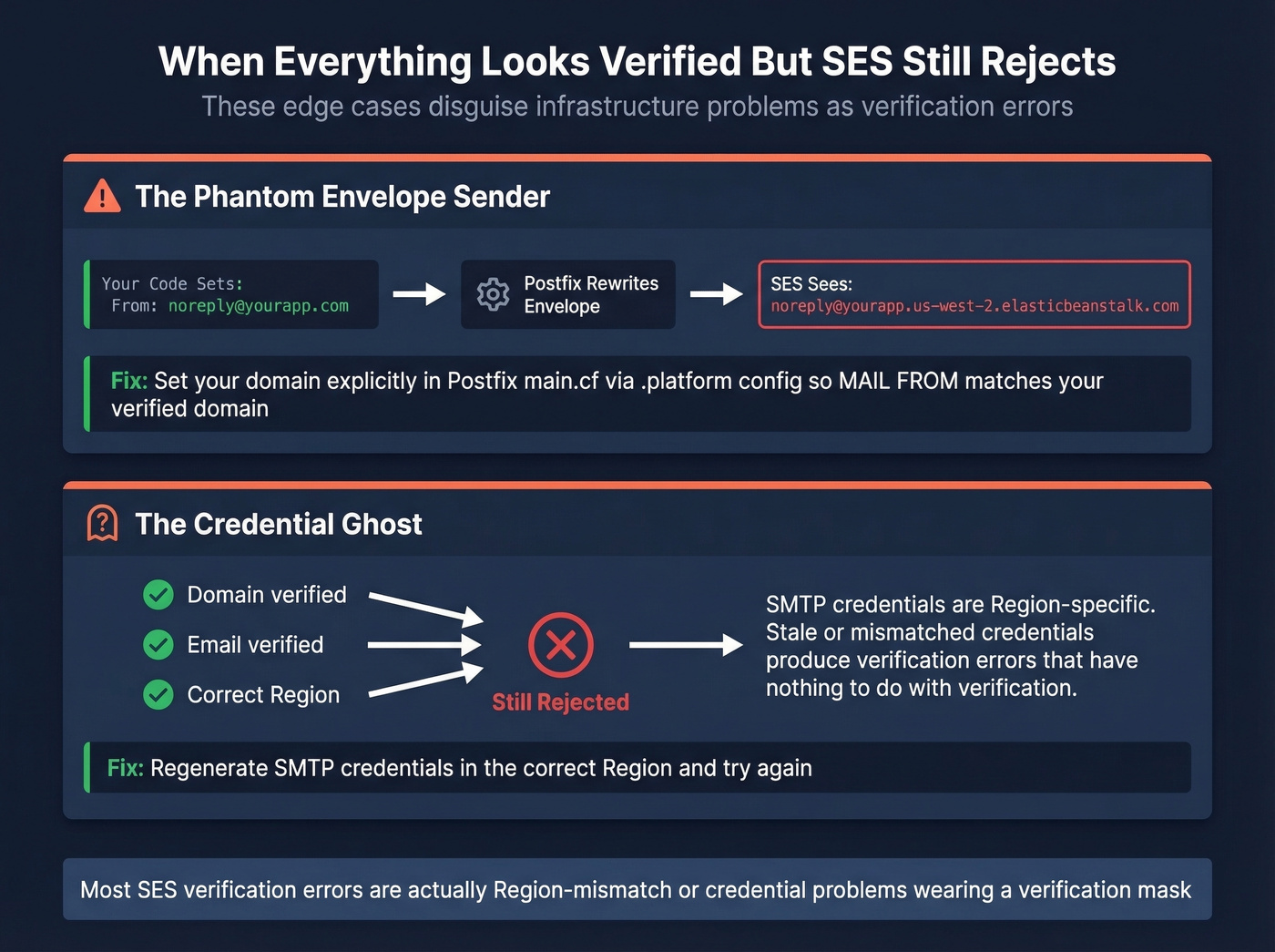 SES edge cases showing hidden causes of verification errors