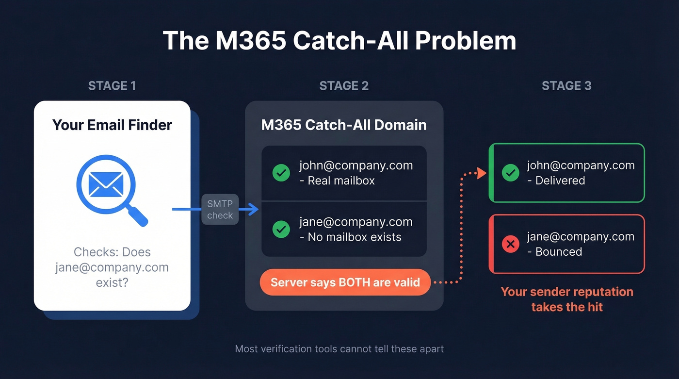 How catch-all M365 domains mask invalid emails