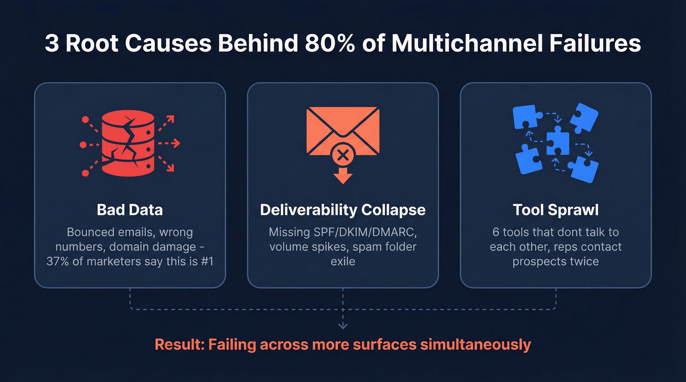 Three root causes driving 80% of multichannel failures