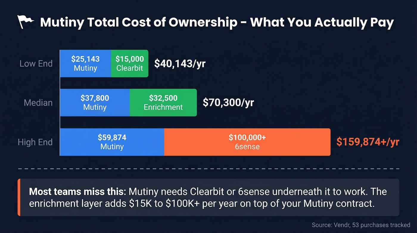 Mutiny total cost of ownership breakdown with enrichment