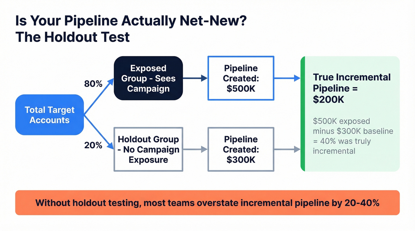 Holdout testing flow for proving incremental pipeline