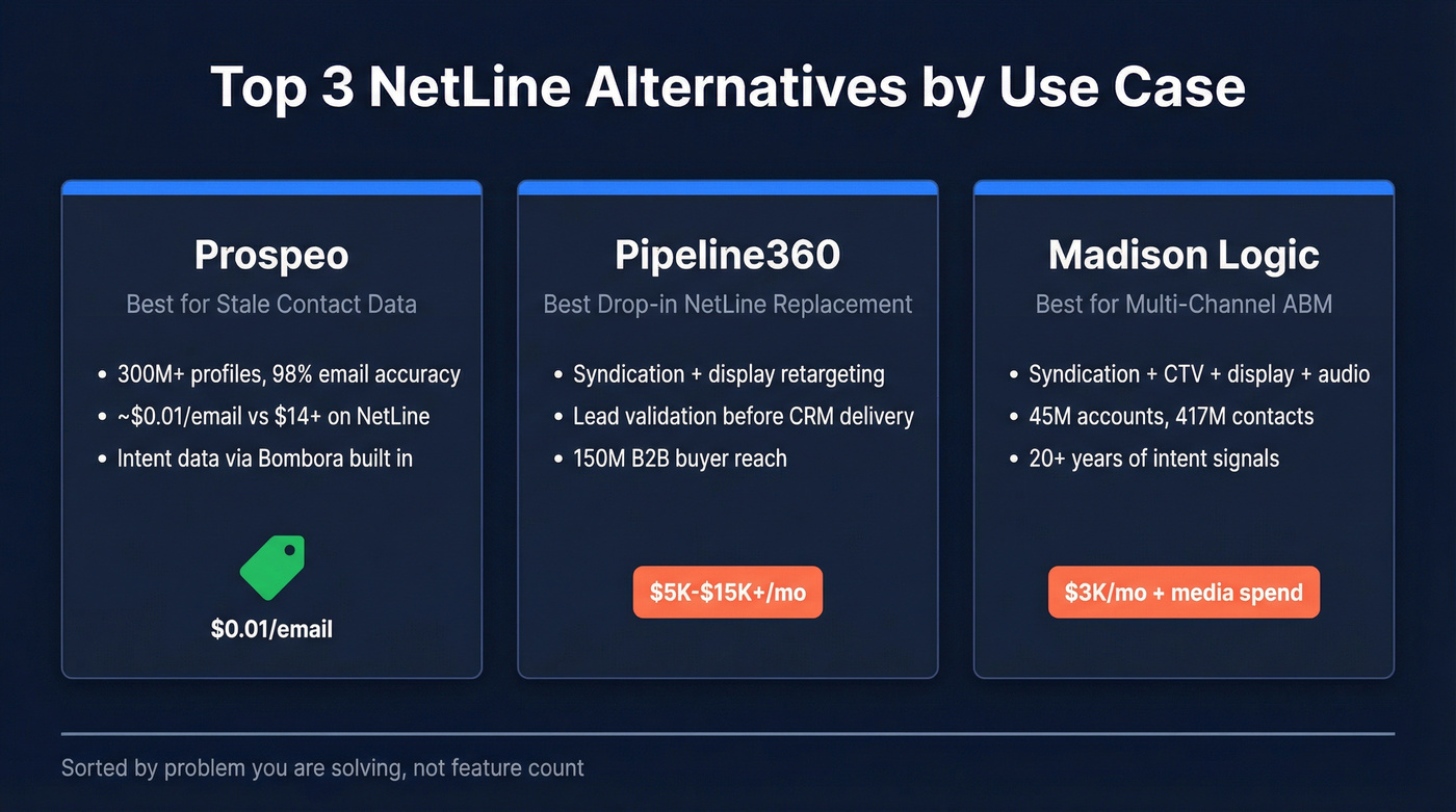 Three top NetLine alternatives with key differentiators