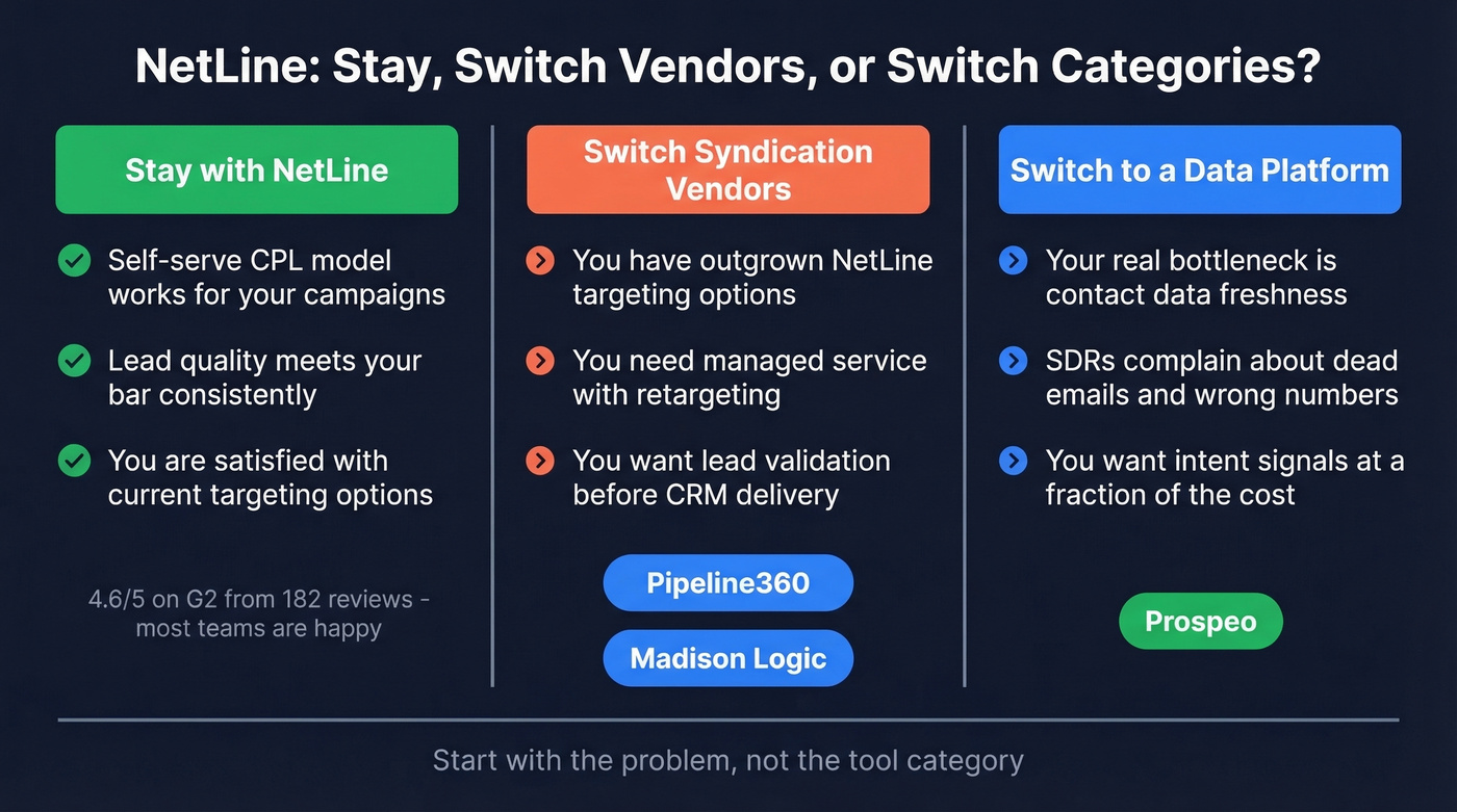 Stay with NetLine vs switch decision framework