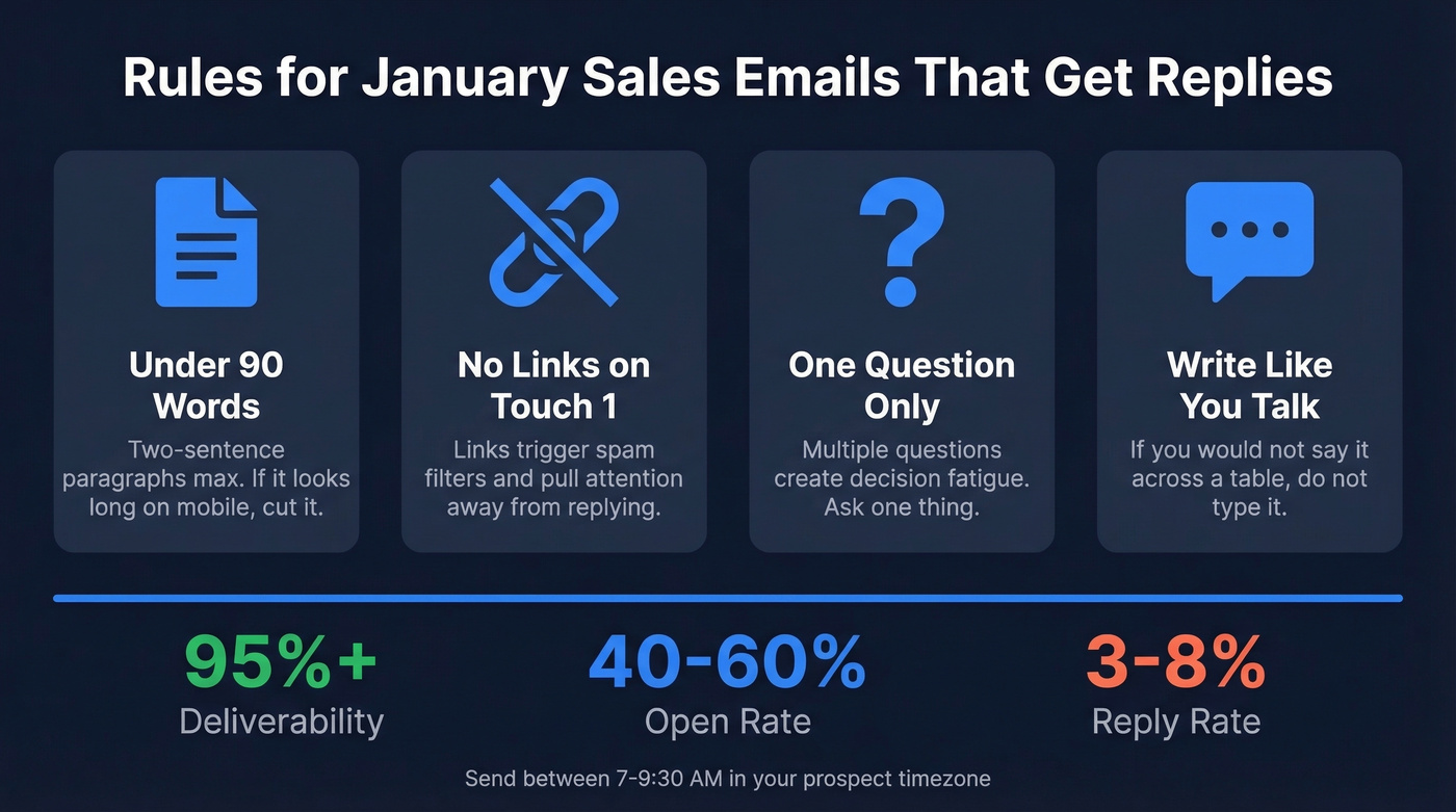 Key rules and benchmarks for January sales emails