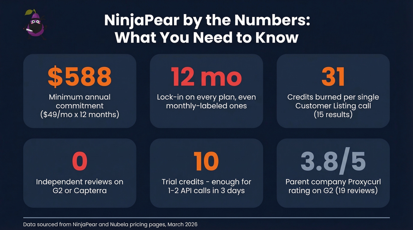 NinjaPear key stats and red flags summary