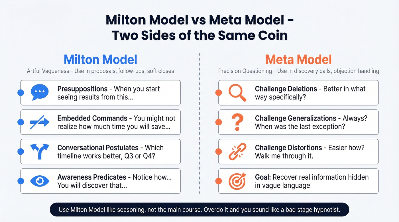 Milton Model vs Meta Model side by side comparison