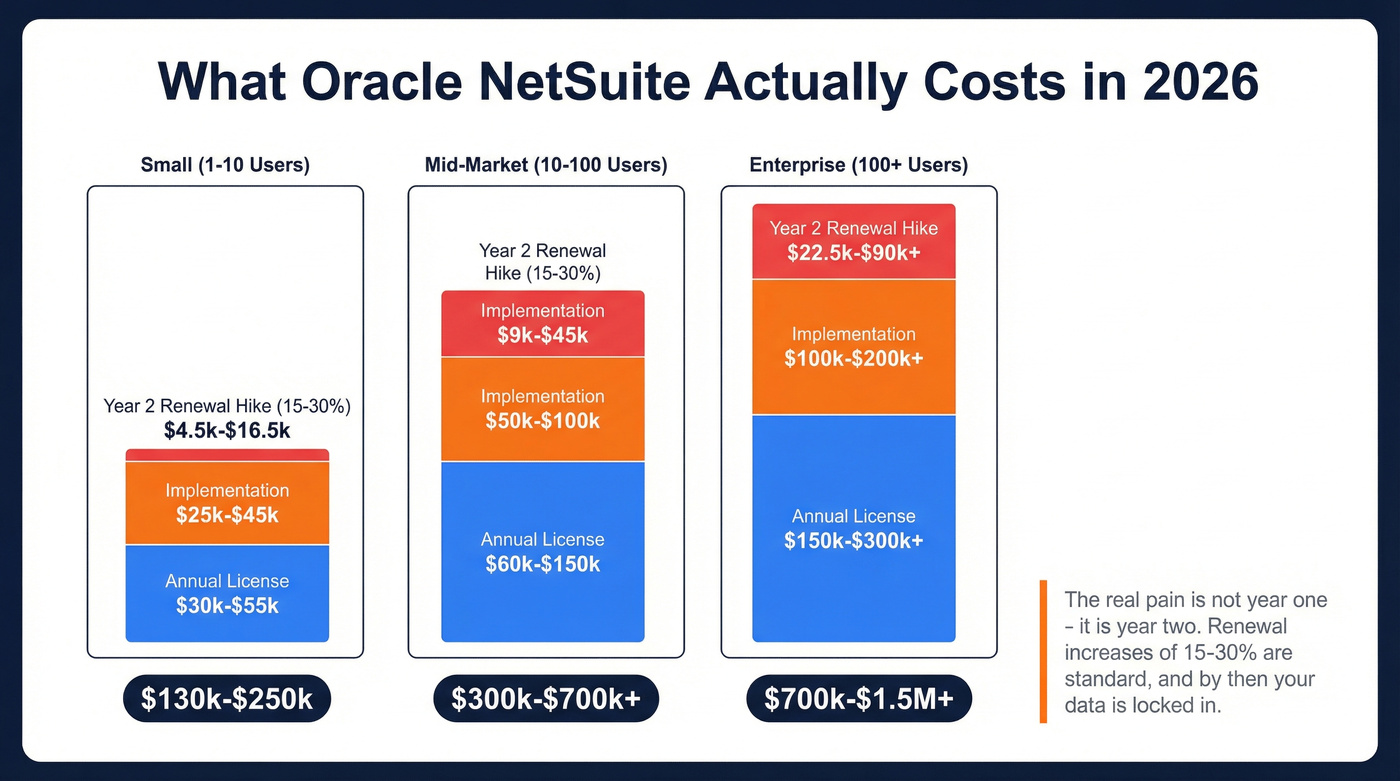 NetSuite total cost breakdown by company size