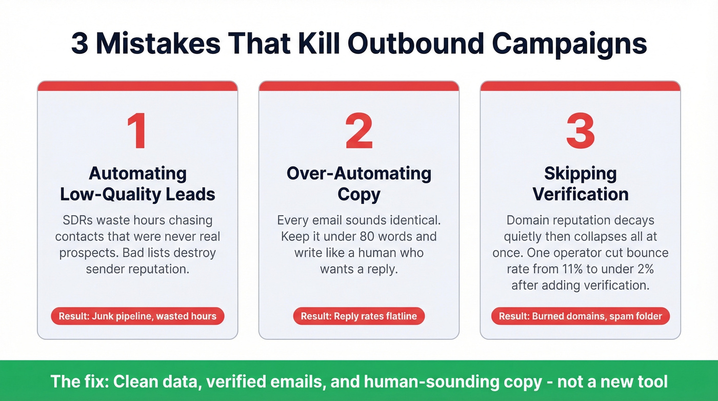Three campaign-killing mistakes with impact arrows