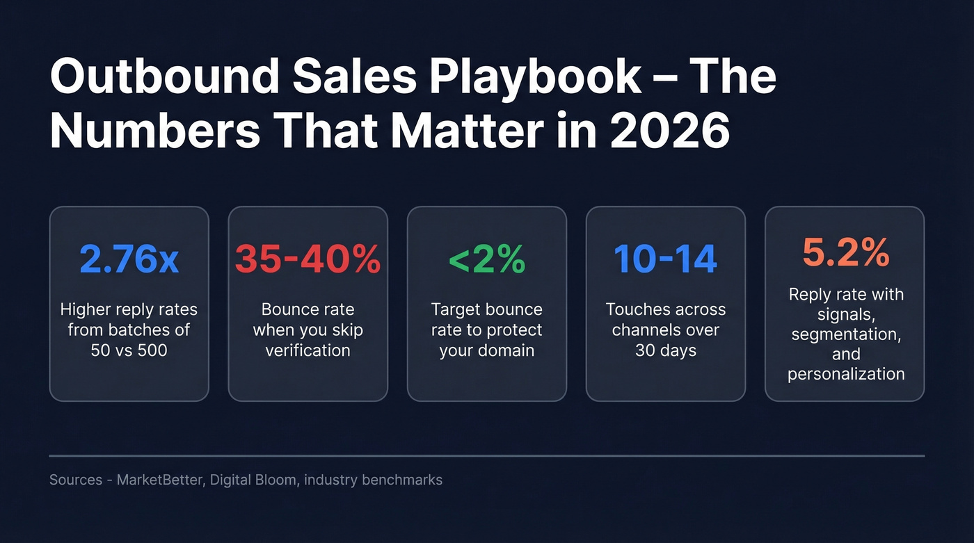 Key outbound sales playbook benchmarks and thresholds