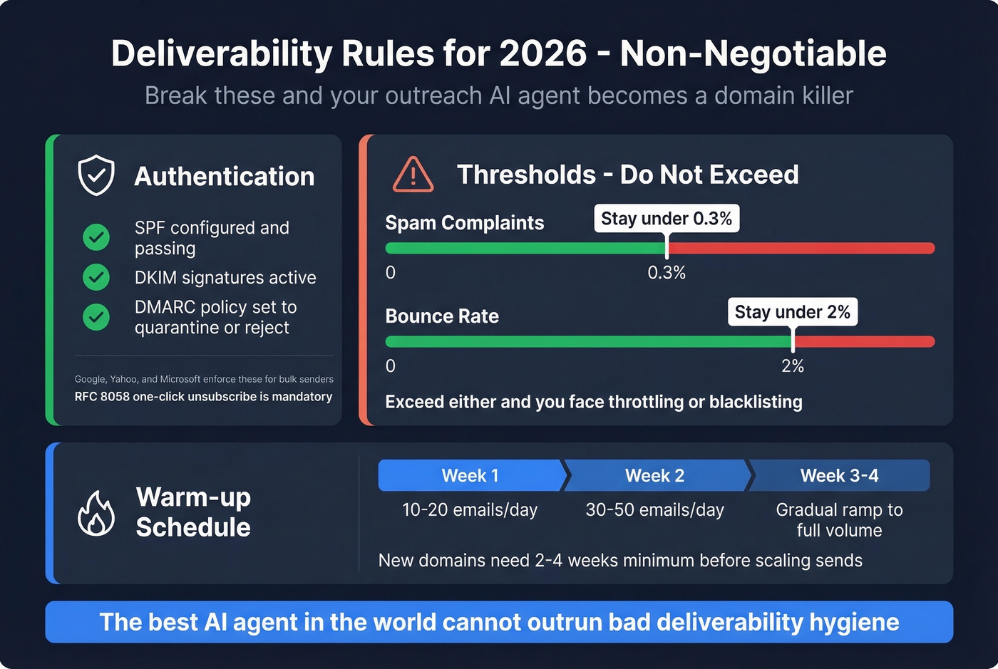 Non-negotiable deliverability rules checklist for 2026