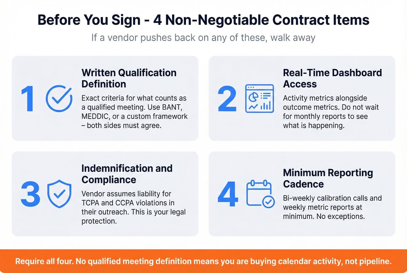 Four must-have contract items before signing with an outsourced vendor