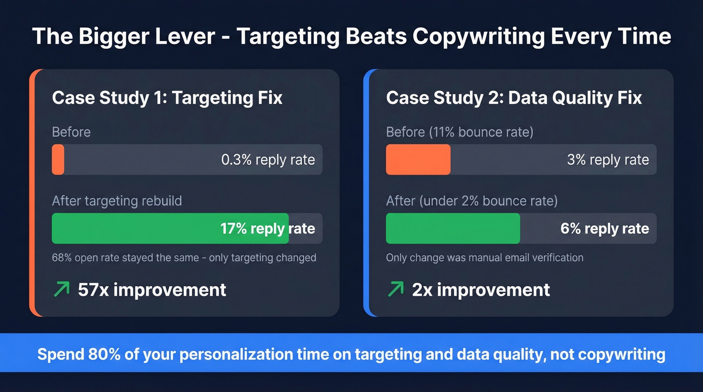 Impact of targeting and data quality on reply rates