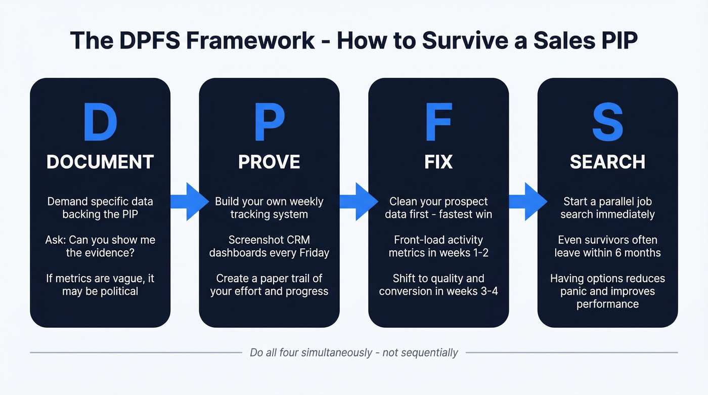 DPFS framework four-step PIP survival process flow