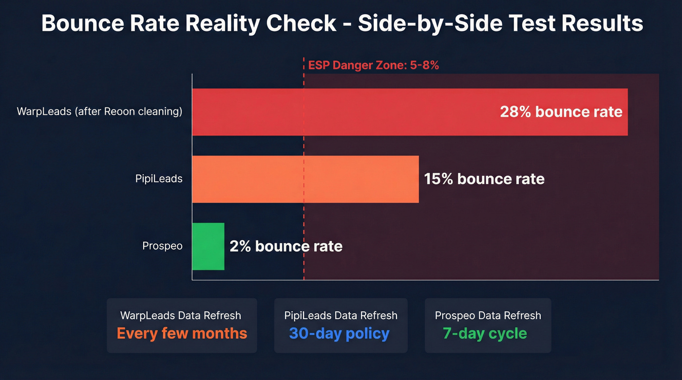 Bounce rate comparison across three tools with safety threshold