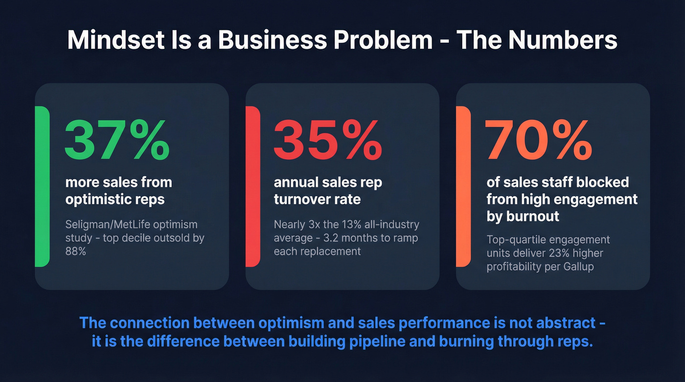 Business impact statistics of sales mindset and optimism