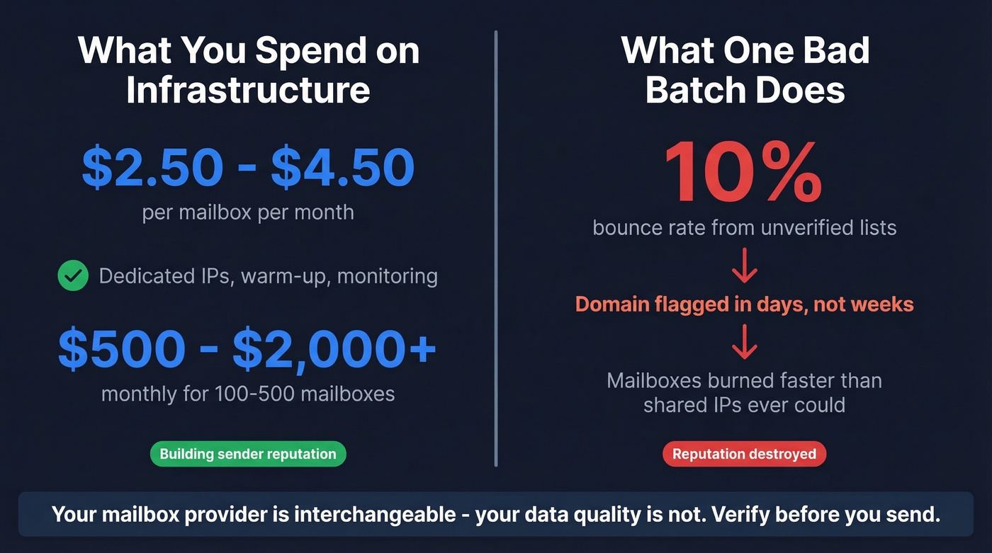 Visual showing how bounce rates destroy mailbox investment