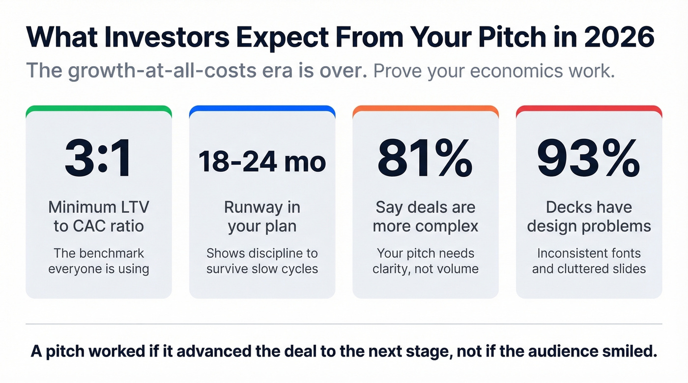 Key metrics investors expect in 2026 pitch decks