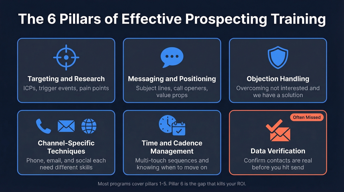 Six pillars of effective prospecting training